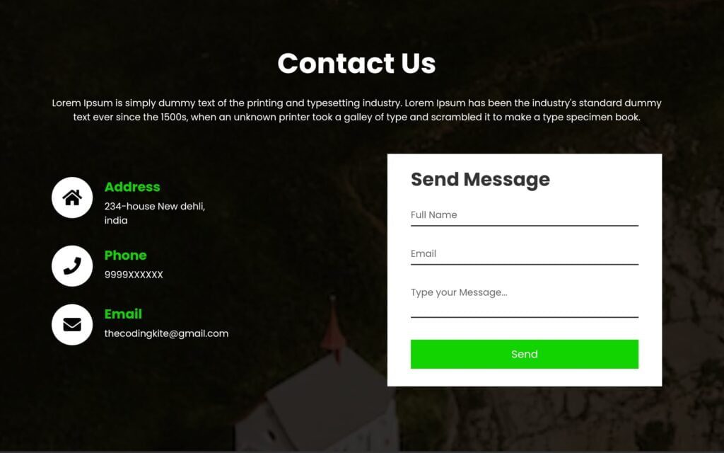 How to Create Contact Us Page using HTML CSS