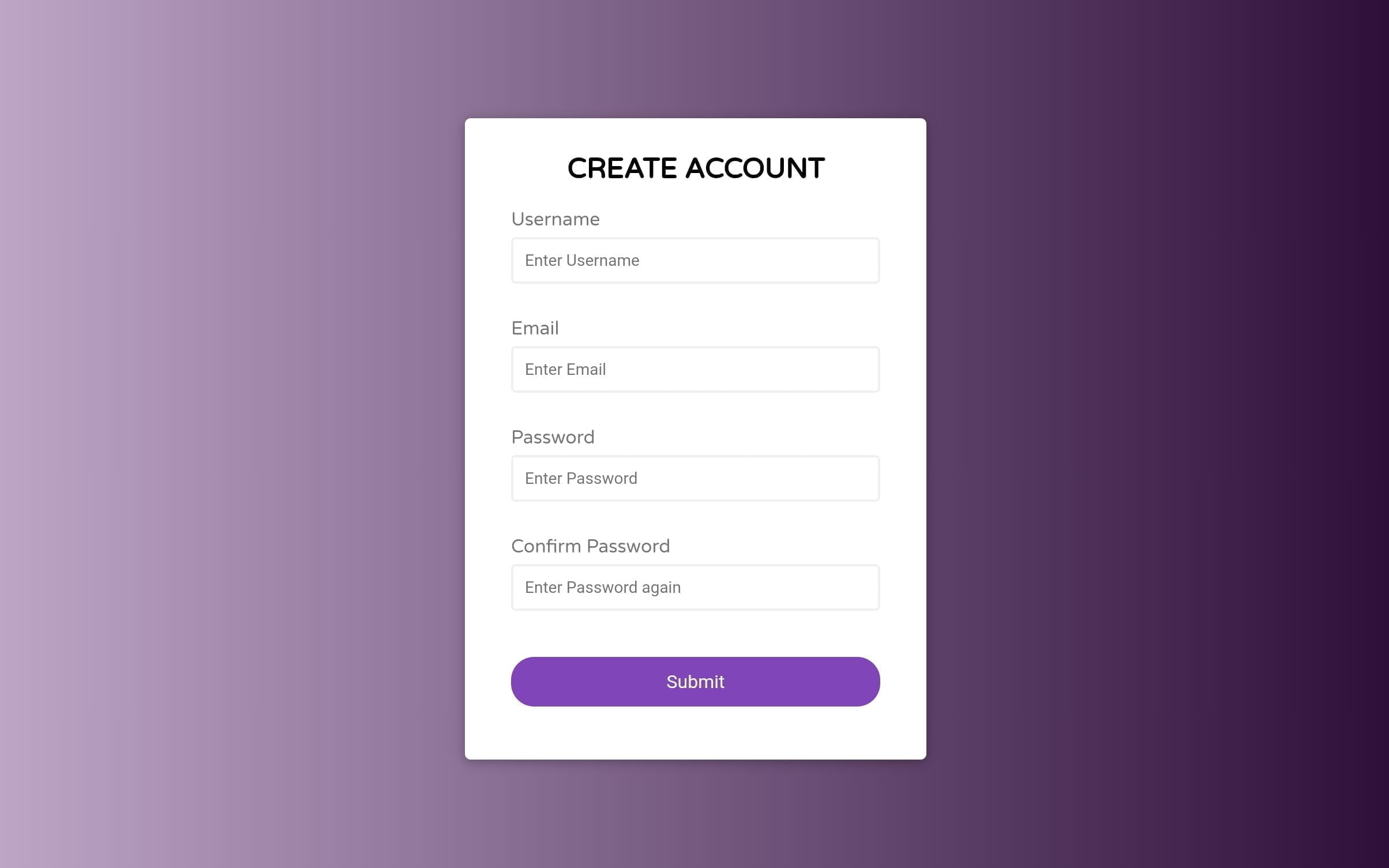 Custom Create Account Form with JavaScript in 3 Steps