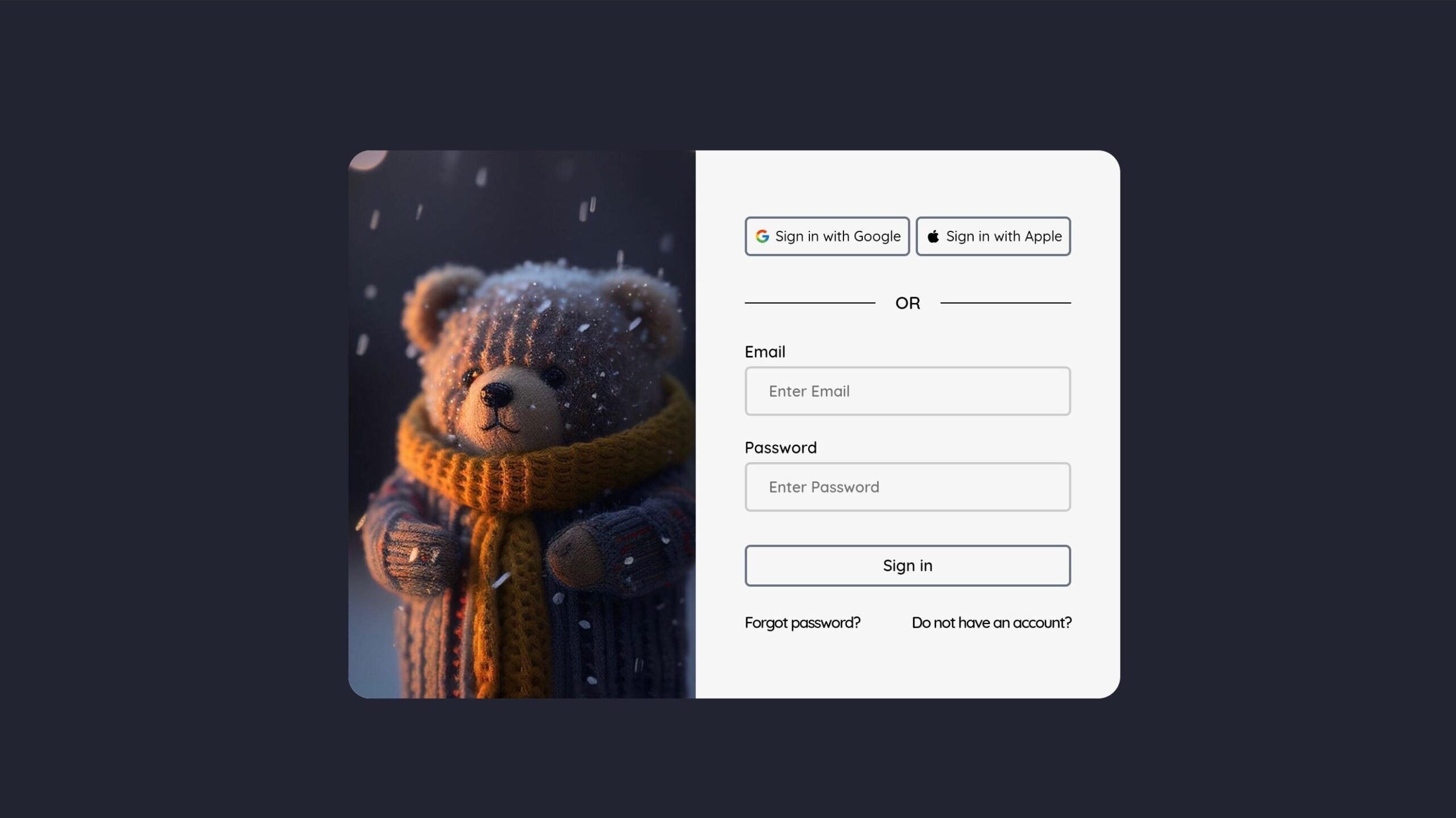 Create Responsive Sign in Form using JavaScript