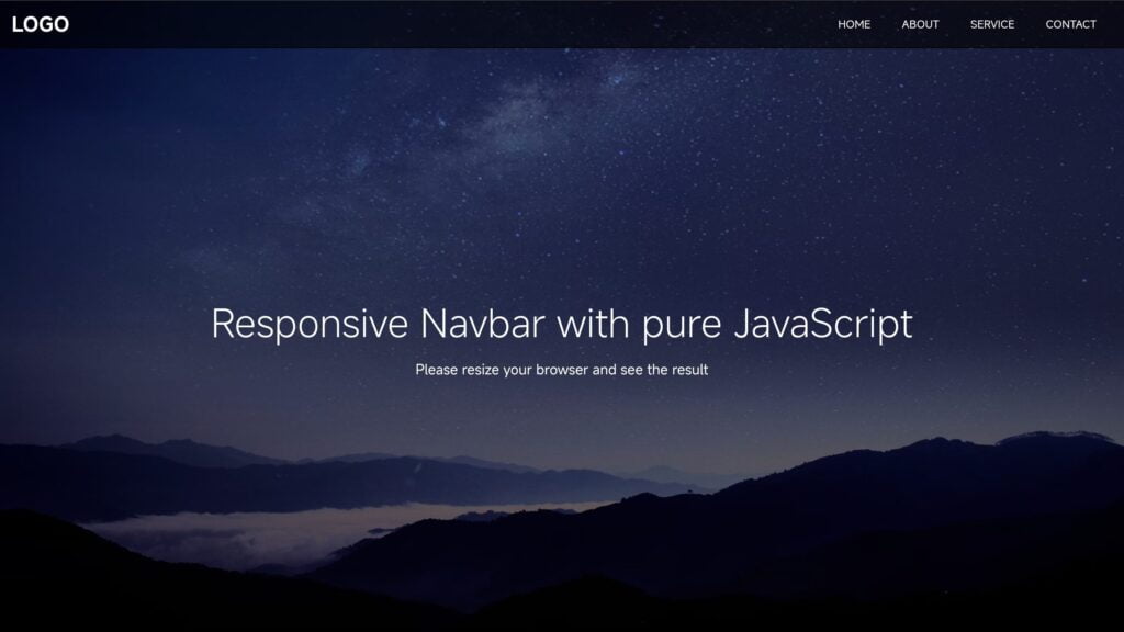 Create Responsive Navbar in JavaScript HTML CSS